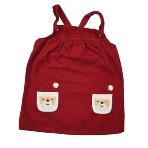 Carter's Baby Girl's Size 18 month‎ Christmas Holiday Overall Red Corduroy Dress